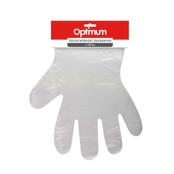OPTIMUM Рукавички одноразові HDPE 100 шт, на планці (100 шт/ящ) Pro Service Арт. 17500560